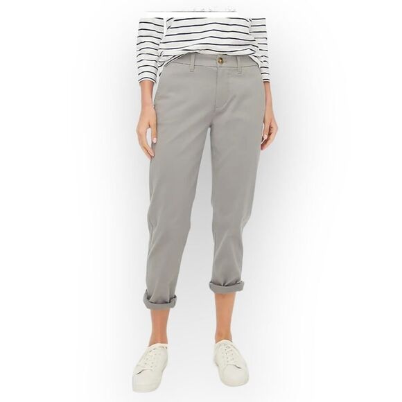 J.Crew Factory Chino Pant Women's Plus 14 Gray High-Rise Girlfriend Cropped - Picture 8 of 10